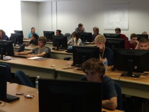 Students learning SolidWorks